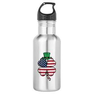 Vintage Shamrock Vlag St. Patricks Dag Waterfles