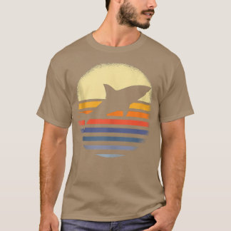 Vintage SharkRetro Shark Lover Gift Shark Sunset  T-shirt