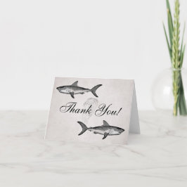 Vintage Sharks and Jellyfish Ocean Beach Thank You Bedankkaart