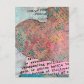 Vintage Sheet Music Heart Mixed Media Collage Briefkaart (Voorkant)