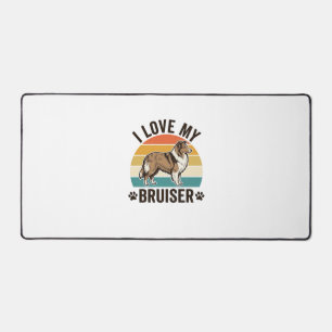 Vintage Sheltie-hond Ik hou van mijn Bruiser retro Bureaumat