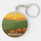 Vintage Shenandoah National Park Fall Sunset Sleutelhanger (Achterkant)