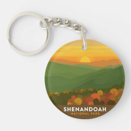 Vintage Shenandoah National Park Fall Sunset Sleutelhanger