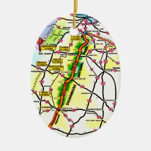 Vintage Shenandoah Park VA Kerstkaart Ornament (Voorkant)