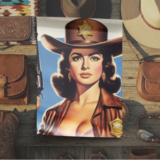 Vintage Sheriff Pin-up Tissuepapier