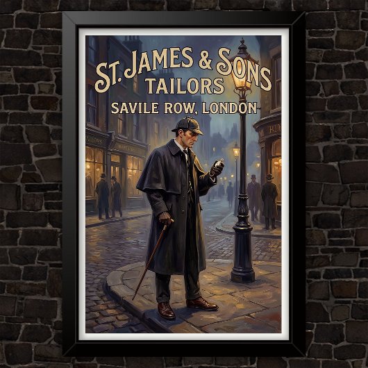 Vintage Sherlock Holmes-advertentie Poster