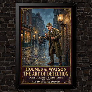 Vintage Sherlock Holmes-advertentie Poster