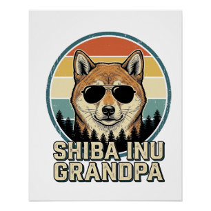 Vintage Shiba Inu Opa Hond Shirt Ontwerp_1 Perfect Poster