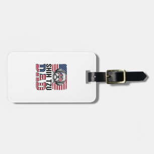 Vintage Shih Tzu Vader Patriottische Hond Shirt On Bagagelabel