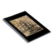 Vintage Ship And Map Notitieboek (Rechterzijde)