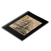 Vintage Ship And Map Notitieboek (Linkerzijde)
