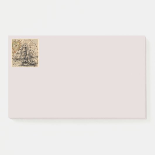 Vintage Ship And Map Post-it® Notes (Voorkant)