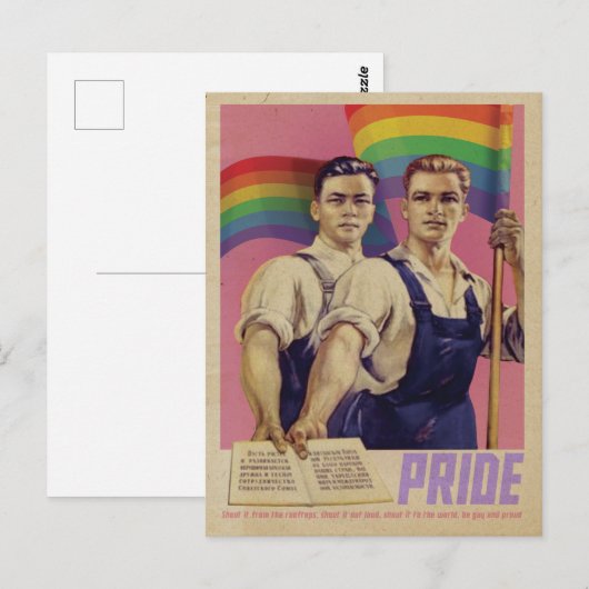 Vintage SHOUT IT Pride Briefkaart (Voorkant / Achterkant)