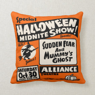Vintage Show Poster van Spook - Halloween Midnite  Kussen