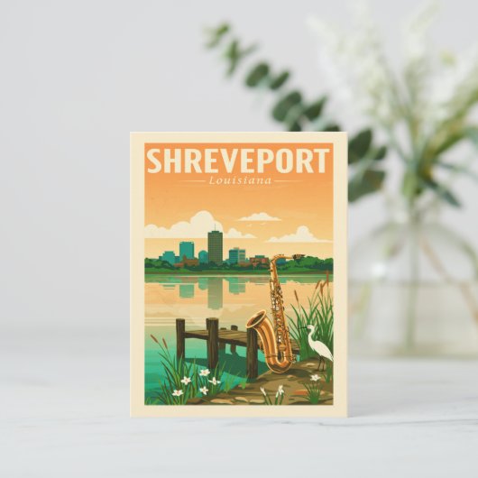 Vintage Shreveport Louisiana Briefkaart (Staand voorkant)