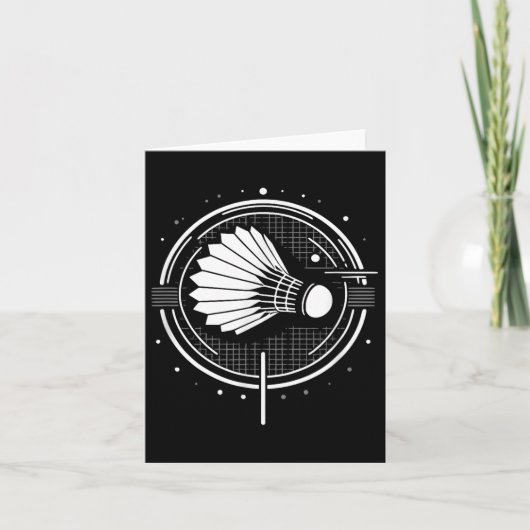 Vintage Shuttle Design Minimalistische Badmintonsp Kaart (Voorkant)
