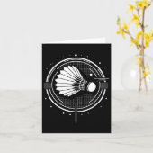 Vintage Shuttle Design Minimalistische Badmintonsp Kaart (Gele Bloem)