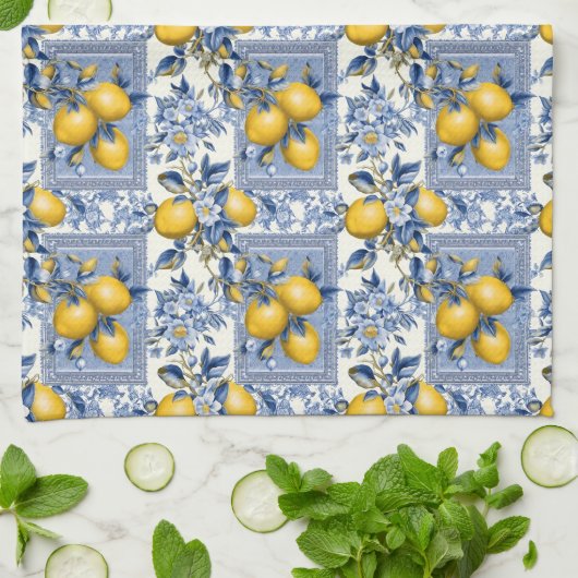 Vintage Sicilian Garden Lemons Theedoek (Gevouwen)