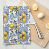 Vintage Sicilian Garden Lemons Theedoek (Quarter Fold)