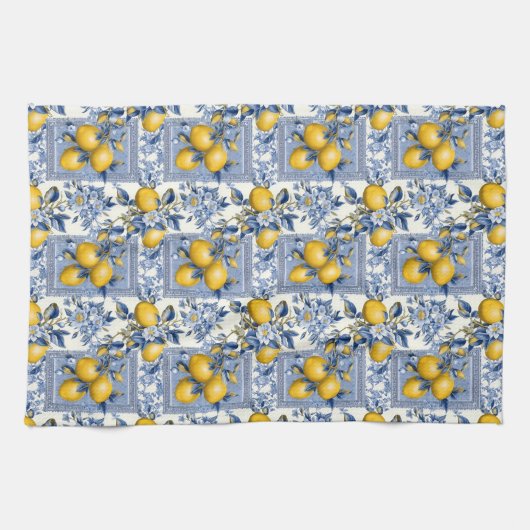 Vintage Sicilian Garden Lemons Theedoek (Horizontaal)