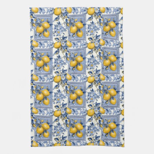 Vintage Sicilian Garden Lemons Theedoek (Verticaal)