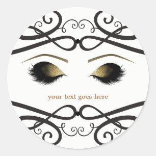 Vintage Sieraad Glam Gouden Make-up Wimpers Favori Ronde Sticker