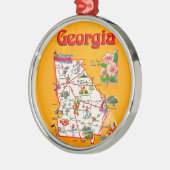 Vintage sieradekaart van Georgia als ornament (Links)