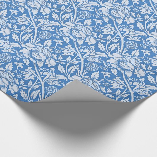 Vintage sierblauw patroon, populair cadeaupapier (Hoek)