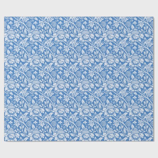 Vintage sierblauw patroon, populair cadeaupapier (Vlak)