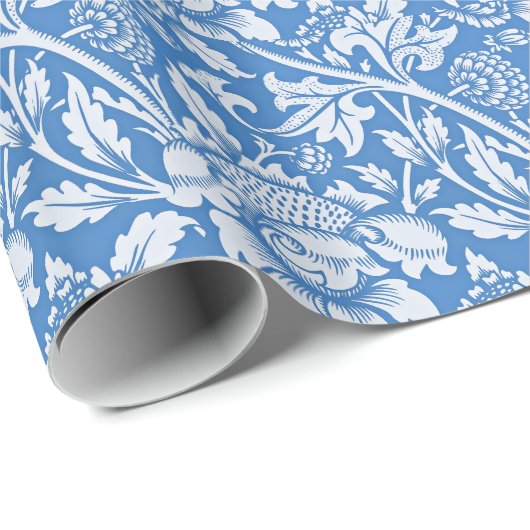 Vintage sierblauw patroon, populair cadeaupapier (Rol Hoek)