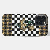 Vintage sierkroon & roos iPhone hoesje (Achterkant horizontaal)