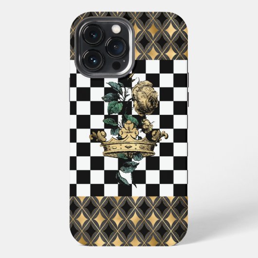 Vintage sierkroon & roos iPhone hoesje (Achterkant)