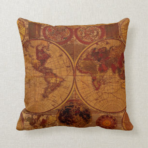 Vintage Sierkussen van het oude decor van de Werel