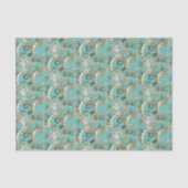 Vintage Sierlijk Gouden Monogram E Tissuepapier (Voorkant)