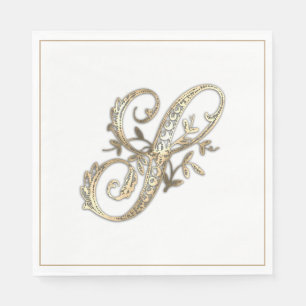 Vintage Sierlijk Gouden Monogram S Servet