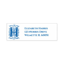 Vintage Sierlijk Monogram Initiaal H Zelfinktende Stempel