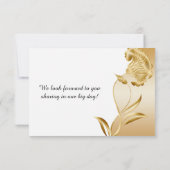 Vintage Sierlijke Gouden Bloemen Krullen RSVP (Achterkant)