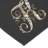 Vintage sierlijke gouden monogram K Korte Tafelloper (Hoek)