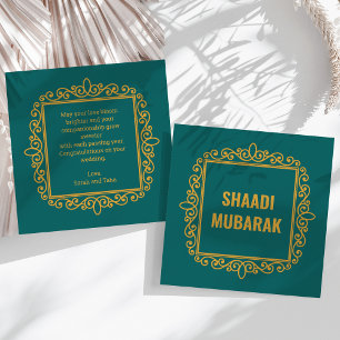 Vintage Sierlijke Wijnrode Shaadi Mubarak Kaart