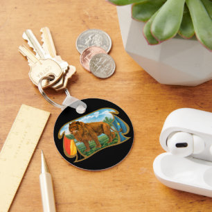 Vintage Sigarettenlabel Kunst, Leeuw, Koning van d Sleutelhanger