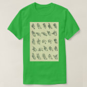 Vintage Sign Language Chart T-shirt (Design voorkant)