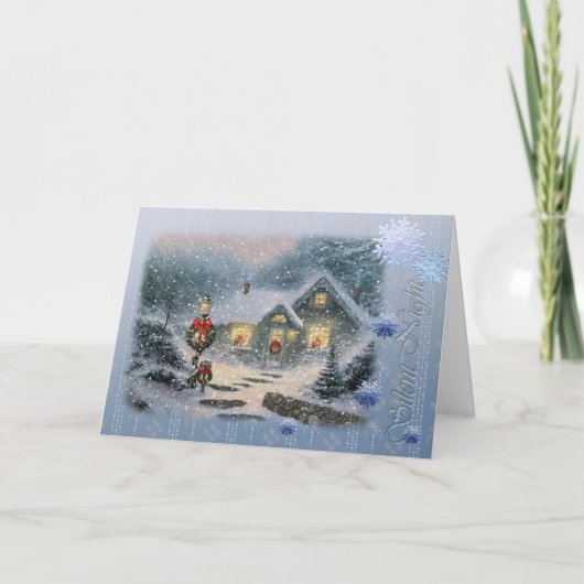 Vintage Silent Night Card Feestdagen Kaart (Voorkant)