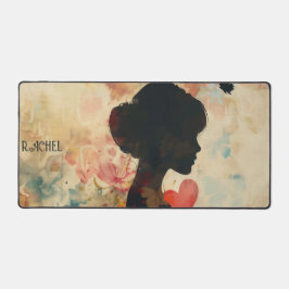 Vintage Silhouet van Vrouw met Harten Bureaumat