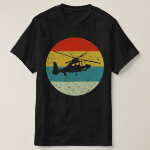 vintage silhouette 70s voor helikopterretro t-shirt