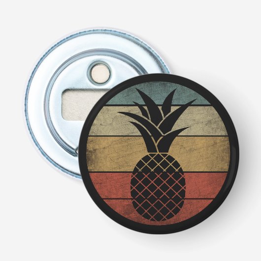 Vintage Silhouette Ananas  Button Flesopener (Voorkant)