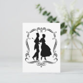 Vintage Silhouette Elegant Man Woman Briefkaart (Staand voorkant)