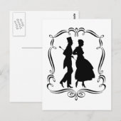 Vintage Silhouette Elegant Man Woman Briefkaart (Voorkant / Achterkant)