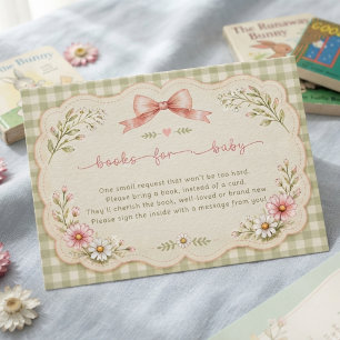 Vintage Silly Goose Coquette Roze Baby Shower Informatiekaartje
