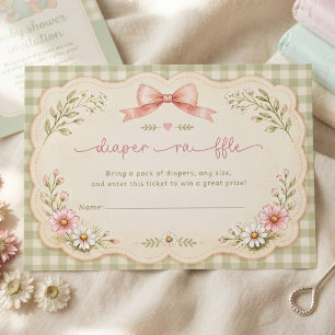 Vintage Silly Goose Coquette Roze Baby Shower Informatiekaartje