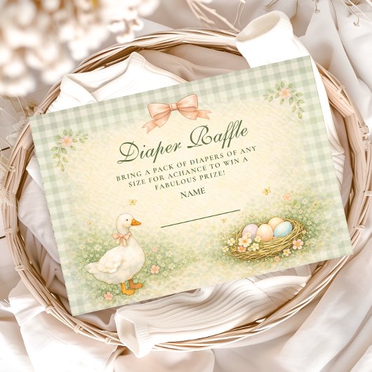 Vintage Silly Goose Garden Diapper Raffle Informatiekaartje